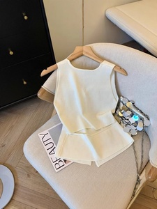 Camiseta sin Mangas <span class=keywords><strong>con</strong></span> Cuello en V, <span class=keywords><strong>Estilo</strong></span> Retro, Diseño Simple, Corte Ajustado y Elegante para Mujer - Product Image 3