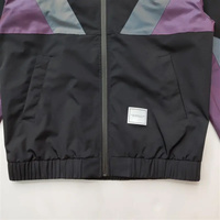 Blouson Bomber Homme Couleurs Contrastées Imperméable à Capuche Coupe-Vent Léger Personnalisable Vêtement de Sport Extérieur Anti-Pluie