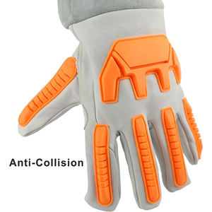Nouvelle arrivée de gants de soudage en cuir | Manchette longue, gants de travail résistants au feu et de sécurité fabriqués au Pakistan - Product Image 4