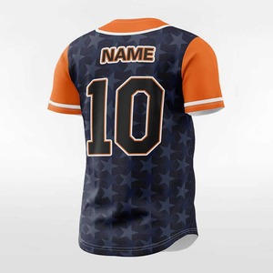 Maillots de baseball/softball imprimés respirants et à séchage rapide OEM, design personnalisé unisexe pour hommes, 100% polyester, col rond, vente en gros - Product Image 3