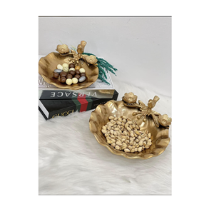 Cuenco de Pedestal de Metal con cubierta de cúpula de cristal para decoración de aperitivos, cuenco decorativo de aluminio para servir dulces para restaurante y Hotel - Product Image 6