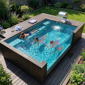 Durable Above Ground Container <b>Pool</b> Leakproof Outdoor Family Resort <b>Pool</b> Engineering Use - Product Image 3