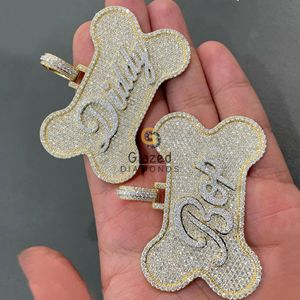 Pendentif personnalisé avec lettre initiale Hip Hop élégant en argent sterling 925 avec diamants Moissanite de haute qualité - Product Image 4