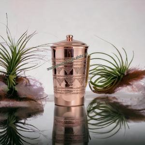 Gran oferta de alta calidad, de cobre puro jarra de agua, jarra de cobre de diseño grabado con tapa para servir agua, Hotel y restaurante - Product Image 5