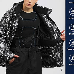 Traje de Esquí de Invierno para Hombre, Diseño Personalizado al por Mayor, Resistente al Viento, con Cremallera, Talla Grande, Color Sólido, 100% Poliéster, Precio de Fabricante - Product Image 5