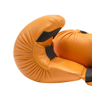 Venta al por mayor Durable Cuero Kick Boxing Guantes Transpirable Karate Thai Free Fighting Equipo de Entrenamiento Elegante Color Negro - Product Image 5