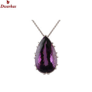 สร้อยคอจี้อัญมณีหลายแบบสำหรับเป็นของขวัญหินธรรมชาติ925พลอยอเมทิสต์เงินสเตอร์ลิง - Product Image 2