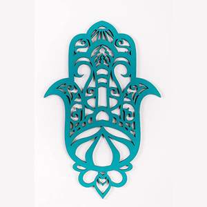 Hamsa-arte de pared de Metal para decoración del hogar, escultura de pared de metal con corte láser, Geometría Sagrada, para la Oficina y el hogar - Product Image 4