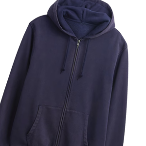 Sudadera con capucha y cremallera azul marino, chaqueta polar Unisex, ropa de calle, sudadera informal de gran tamaño, sudaderas con capucha y cremallera completa para invierno - Product Image 6