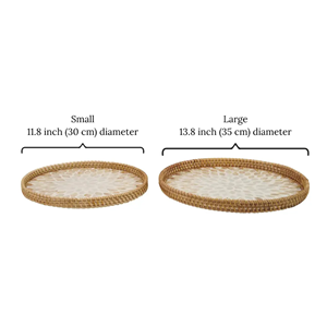 ถาดหวายเวียดนามขายส่ง ฝังมุก ประดับตกแต่ง ถาดเสิร์ฟมุก สำหรับเทศกาลรอมฎอน อีด ของตกแต่งบ้าน งานฝีมือ - Product Image 2