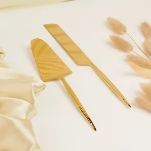 Best Quality Designer Stainless Steel <b>Cake</b> <b>Server</b>, Wholesale Golden Dessert Serving Spatula & Knife Set for Restaurant and Hotel - Product Image 5