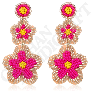 Pendientes temáticos náuticos multicolores hechos a mano, forma única bordada en tela de algodón de alta calidad, color azul y blanco - Product Image 5