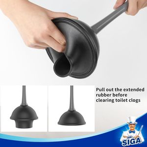 MR.SIGA ชุดแปรงและที่ดูดส้วมสำหรับทำความสะอาดห้องน้ำ สีเทา 2 ชุด - Product Image 3