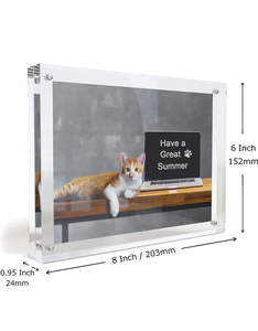 Premium 8x6 Inch Clear Acrylic Magnetic Photo <b>Frame</b> <b>Double</b>-<b>Sided</b> Desktop <b>Picture</b> Display Stand for Home, Office, and Gift Use - Product Image 2