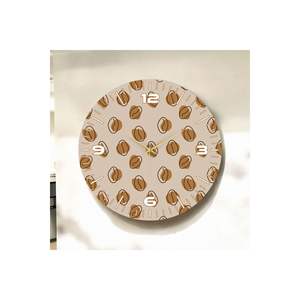 Reloj de pared de mesa de madera con patrón de café colorido, reloj de pared de mesa silencioso de 50cm, perfecto como regalo numérico - Product Image 2