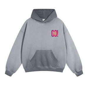 Meilleure qualité Acid Wash Hoodies Full Sleeve Sun Fad personnalisé sérigraphié Logo Outwear élégant Sweatshirts et sweats à capuche - Product Image 2