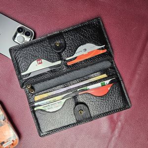 High Quality Handmade <b>Long</b> Genuine Leather <b>Wallet</b> with Nylon Lining Premium Quality Fashion Style Large Capacity Made Bangladesh - Product Image 4