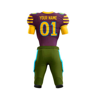 Kit de football américain sur mesure OEM, dernier design, maillot et pantalon en polyester sublimé, uniforme d'équipe de football, short à séchage rapide - Product Image 5