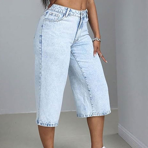 Short long en denim de qualité supérieure pour les femmes à bas prix Short en jean pour les femmes Oem Design Manufacture Short long en denim pour les femmes - Product Image 2