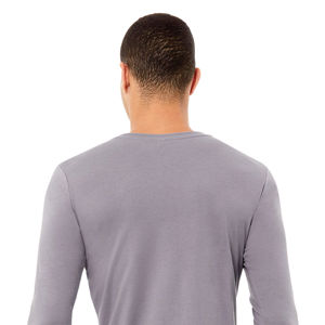 เสื้อยืดคอกลมแขนยาวผ้าคอตตอนคอมบ์สไตล์คลาสสิกความนุ่มแบบถัก100% - Product Image 6