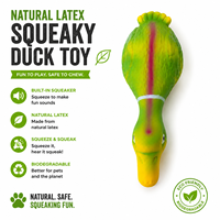 Jouet couineur pour chien en latex naturel Mallard Duck, pour la dentition et le nettoyage des dents, interactif, écologique, vente en gros, OEM, personnalisé