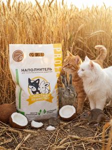 Litière pour chat en blé propre et moelleuse, parfum noix de coco – Granulés agglomérants naturels pour chats, rongeurs et lapins, 5L - Product Image 2