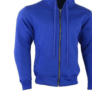 Sudadera con Capucha Corta y Holgada de Estilo Urbano Informal para Hombre, con Hombros Caídos, Cierre de Cremallera, Tejido Grueso 100% Algodón 400 GSM, Sudadera con Capucha Lisa con Cremallera - Product Image 3