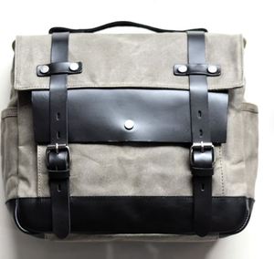 Sacoche de selle imperméable vintage pour moto Sacoche de selle en toile cirée pour bicyclette - Product Image 3