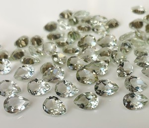 Améthyste verte naturelle coupe poire 5x8mm à facettes-améthyste verte en vrac de qualité supérieure - Product Image 1