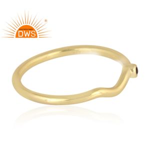 Bague en argent sterling plaqué or 18 carats avec pierre précieuse améthyste naturelle, design artisanal, fabricant de bijoux demi-fins - Product Image 3