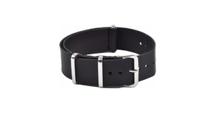 Bracelet de montre intelligent unisexe PD006 en cuir noir de luxe avec boucle en acier inoxydable, souple et réglable, pièce de rechange pour montre - Product Image 4