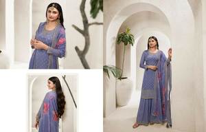 Kurti y Plazzo Dupatta de Mujer hasta la Rodilla, Estilo Bollywood, con Bordado de Piel Sintética, Diseño Dhaga Zari con Lentejuelas, para Fiestas de Invierno, en Oferta - Product Image 5