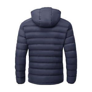 Hot Sale Classic Zipper <b>Men's</b> Puffer Jacket Coat <b>Blue</b> Cropped Design with Hooded Collar Plus Size Custom Jackets DDP Shipping - Product Image 3