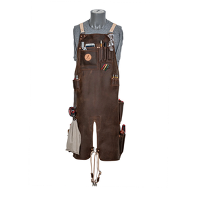 Delantales de soldadura de cuero impermeable de cuero con correas de cuero genuino marrón - Product Image 2