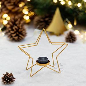 Décoration de table de Noël en forme d'étoile rustique avec finition naturelle, design artisanal, accent chaleureux pour la décoration de table festive à la maison - Product Image 2