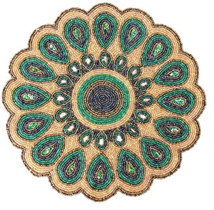 <b>Placemat</b> Glass <b>Beaded</b> <b>Placemat</b> Luxury Kitchen Decoration <b>Beaded</b> <b>Placemats</b> Table Mat Dinning Table Restaurant and Hotel Design - Product Image 1