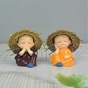 Figuras de Monjes Bebés de Resina, Decoración Zen para el Tablero del Automóvil (Juego de 4) - Product Image 3