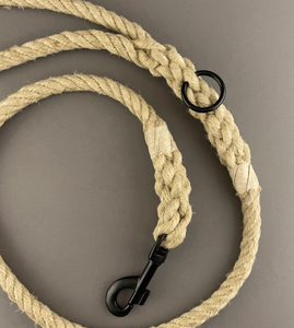 Correa de cuerda de cáñamo natural personalizada con acentos de cordel de cáñamo Cuerda de collar de perro colorida, correa de cuerda de algodón personalizada de 5 pies - Product Image 2