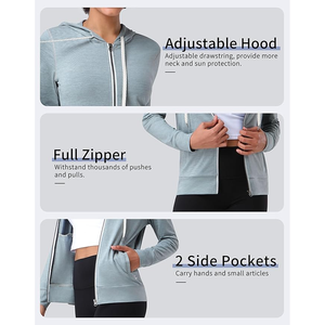4-Way Stretch Zip-up Slim Fit Ligero Correr Sin costuras Tallas grandes Mujeres Cottony-Soft Workout Chaqueta atlética Chaqueta de yoga - Product Image 5