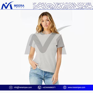 Camiseta informal de manga corta para mujer a la moda, cómoda mezcla de algodón, logotipo de diseño de cuello redondo de secado rápido para uso diario de verano - Product Image 2
