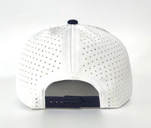 Casquette de sport OEM à 5 panneaux Casquette de baseball bleue marine avec logo brodé Chapeaux de golf perforés personnalisés avec trous laser Casquettes pour le sport - Product Image 6