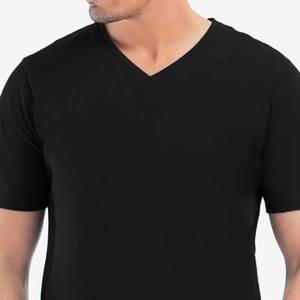T-shirt col en v pour hommes, t-shirt col en v personnalisé ultra doux, t-shirts col en v pour la couleur noire et l'impression du logo - Product Image 3