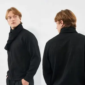 เสื้อแจ็กเก็ตบอมเบอร์ผ้าแจ็คการ์ดแบบมินิมอลลายนูนหนังกลับมีซิประบายอากาศได้สำหรับ330gsm ลำลองใช้ได้ทั้งชายและหญิง - Product Image 2