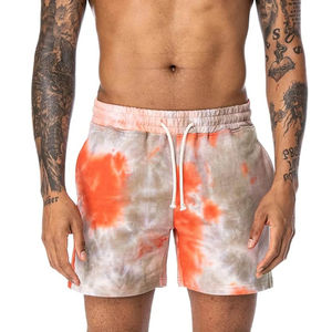 Short de plage pour homme léger 100% coton Camouflage tie-Dye Board Shorts motif solide été décontracté Shorts de plage avec cordon de serrage à la taille - Product Image 3