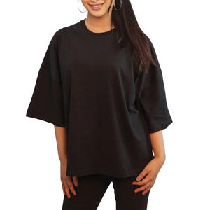 Camisetas informales talla grande para mujer 220 GSM algodón estampado personalizado OEM/ODM logotipo personalizado fabricante de proveedores mayoristas de Bangladesh - Product Image 2