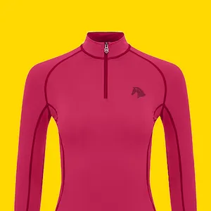 Top Quality New Trend Seamless Ladies and Girls Base Layer Riding Shirt Pink With 4 Way Stretch Fabric