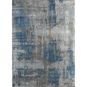 พรมลายนามธรรม Uvenuti ทำจากขนสัตว์และไหมไผ่ สีเทาและสีดำ ถักด้วยมือสำหรับใช้ในบ้าน พรมจาอีปุร์ รุ่น ZA-1545 - Product Image 1