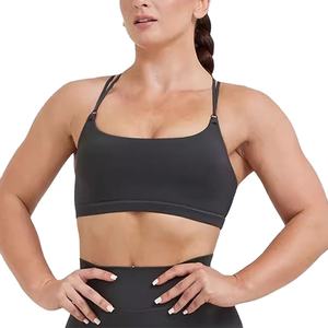 Sujetador deportivo de alto soporte para mujer, tipo racerback, tallas grandes, transpirable, ligero, para yoga y fitness, de Spandex/Nylon, con opción frontal personalizable - Product Image 1