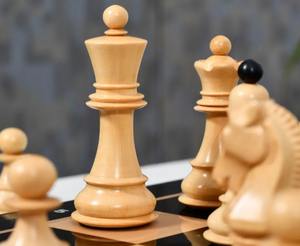 Jeu d'échecs Bobby Fischer de Dubrovnik, reproduction premium, en bois d'ébène et de buis, roi de 3,75 pouces, à prix avantageux - Product Image 1