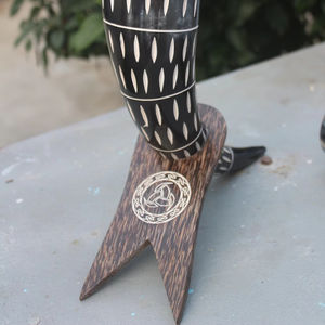 Corne à boire artisanale de qualité supérieure, polie, imitation antique, rustique, durable, récipient à boisson, accessoires de bar pour la décoration de la maison - Product Image 3